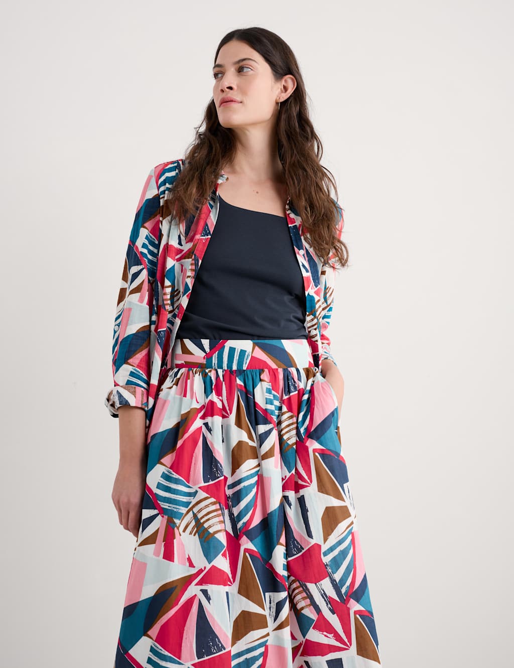 Cotton Rich Geometric Collared Shirt 3 of 4