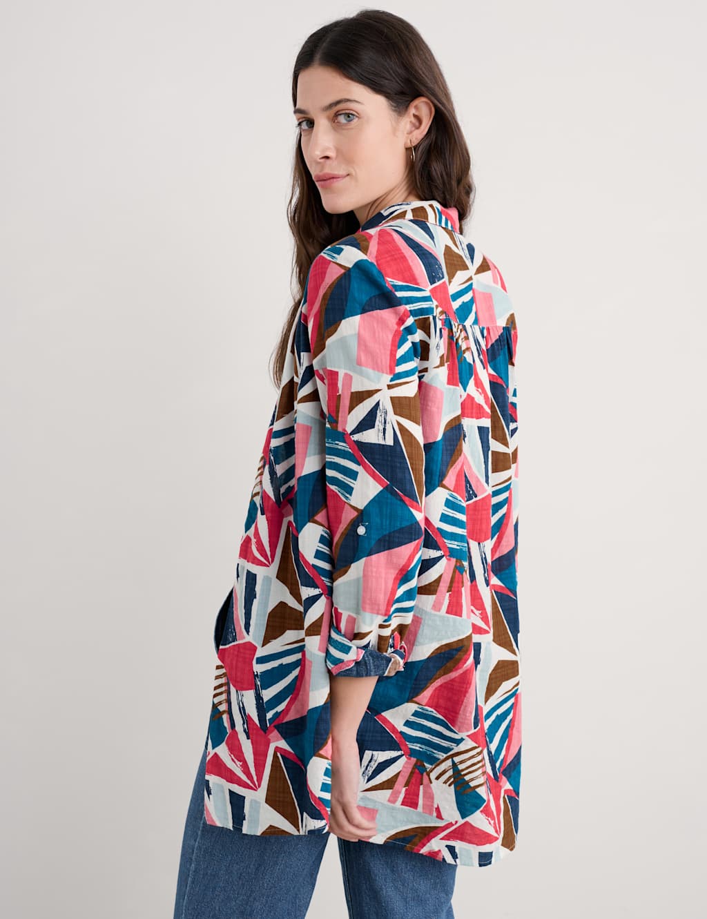 Cotton Rich Geometric Collared Shirt 4 of 4