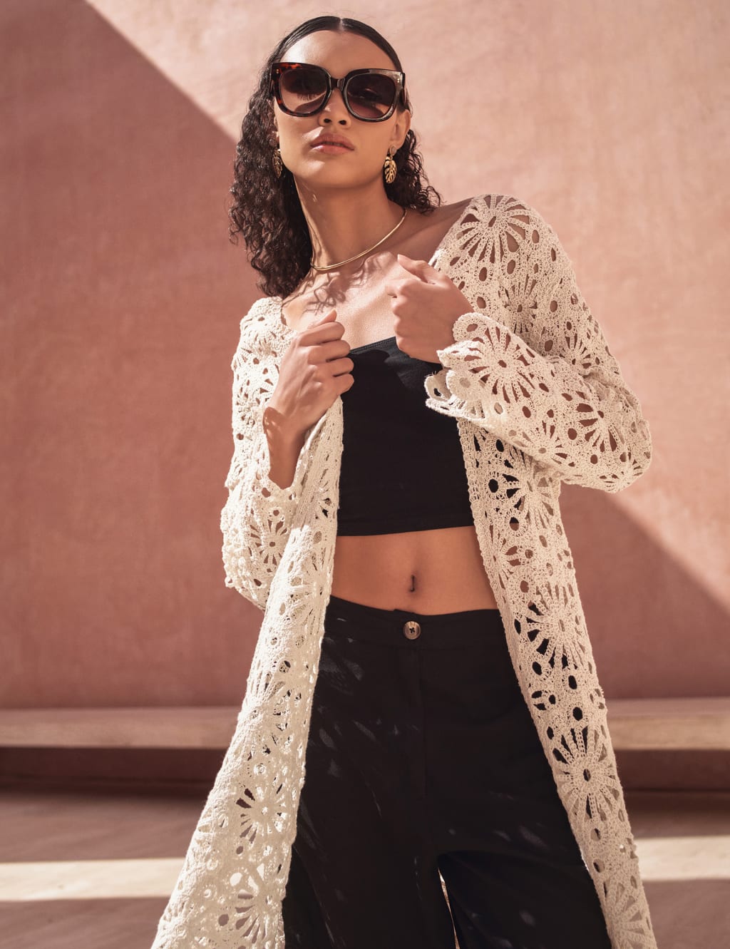 Longline lace cardigan new arrivals