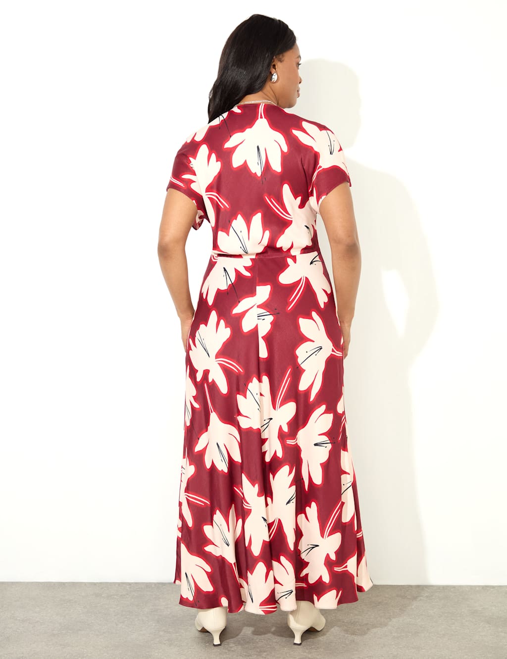 Floral V-Neck Maxi Swing Dress 3 of 4