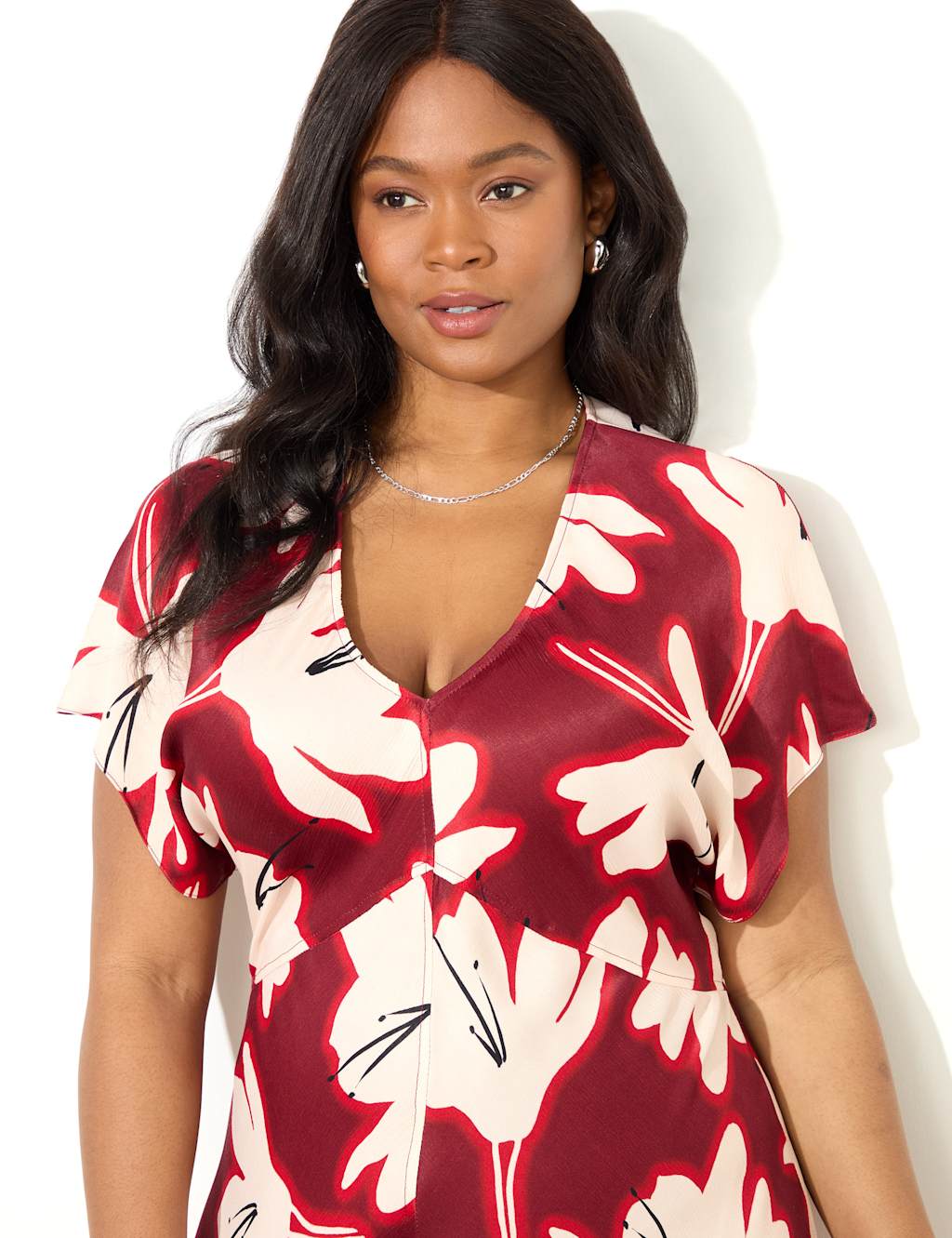 Floral V-Neck Maxi Swing Dress 4 of 4