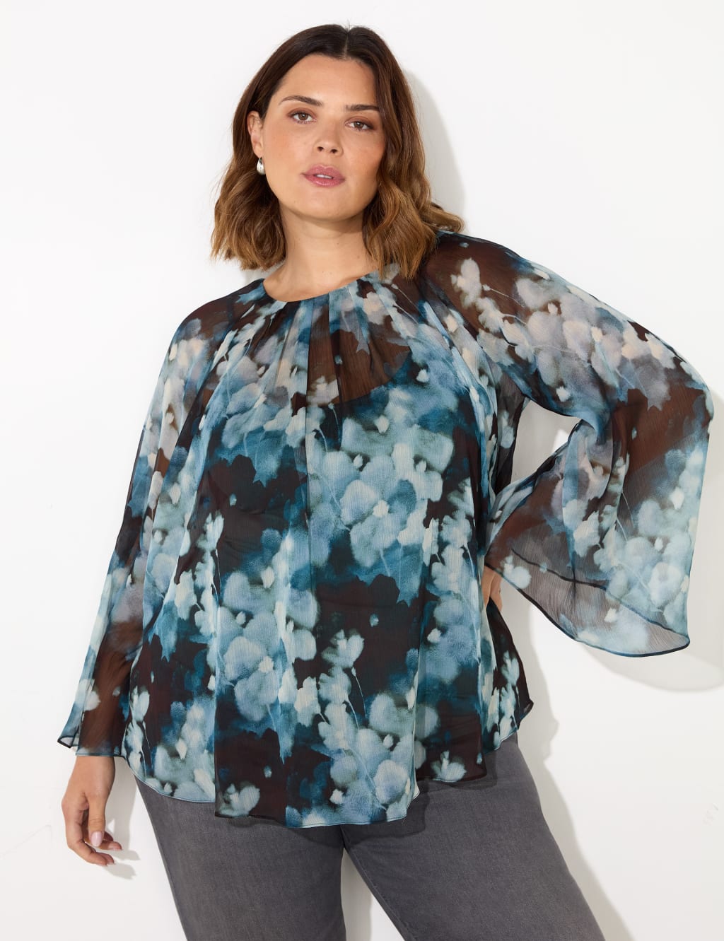 Floral Pleated Top 1 of 5