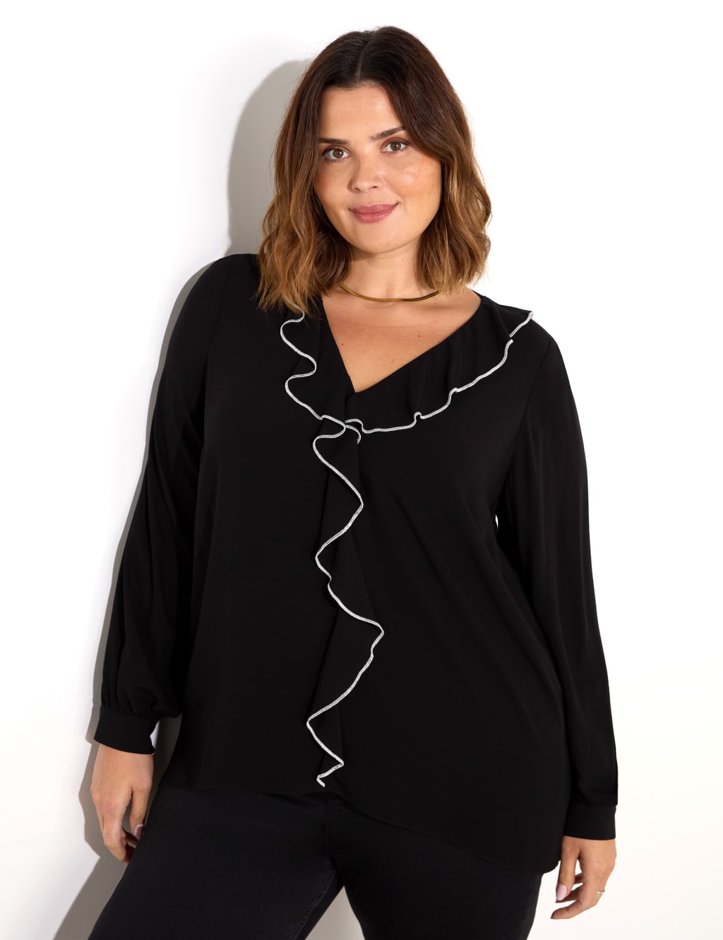 V-Neck Ruffle Top 1 of 5