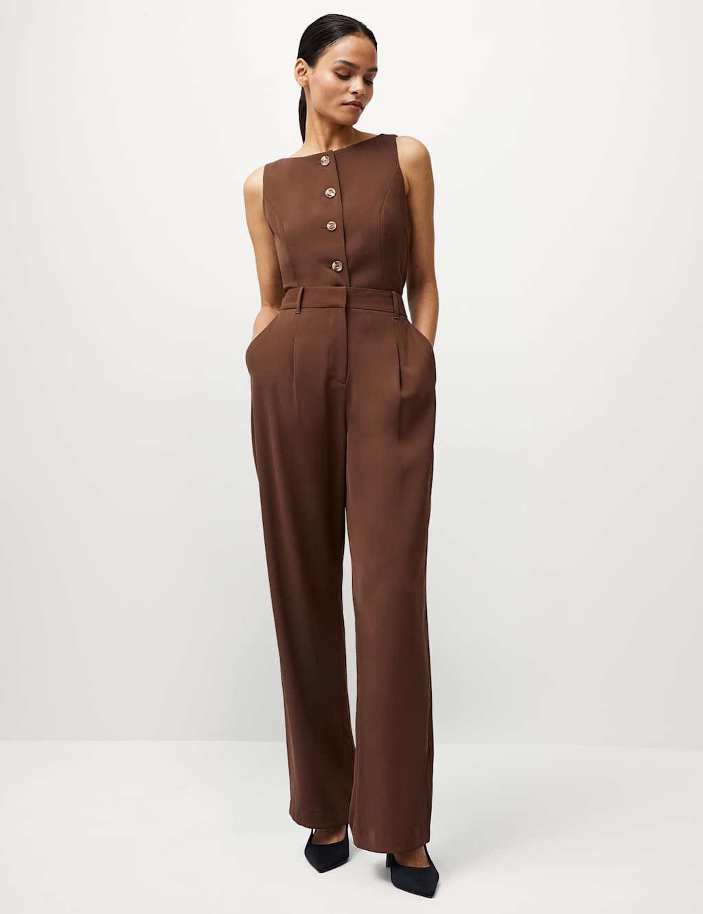 Pleat Front Straight Leg Trousers 1 of 4