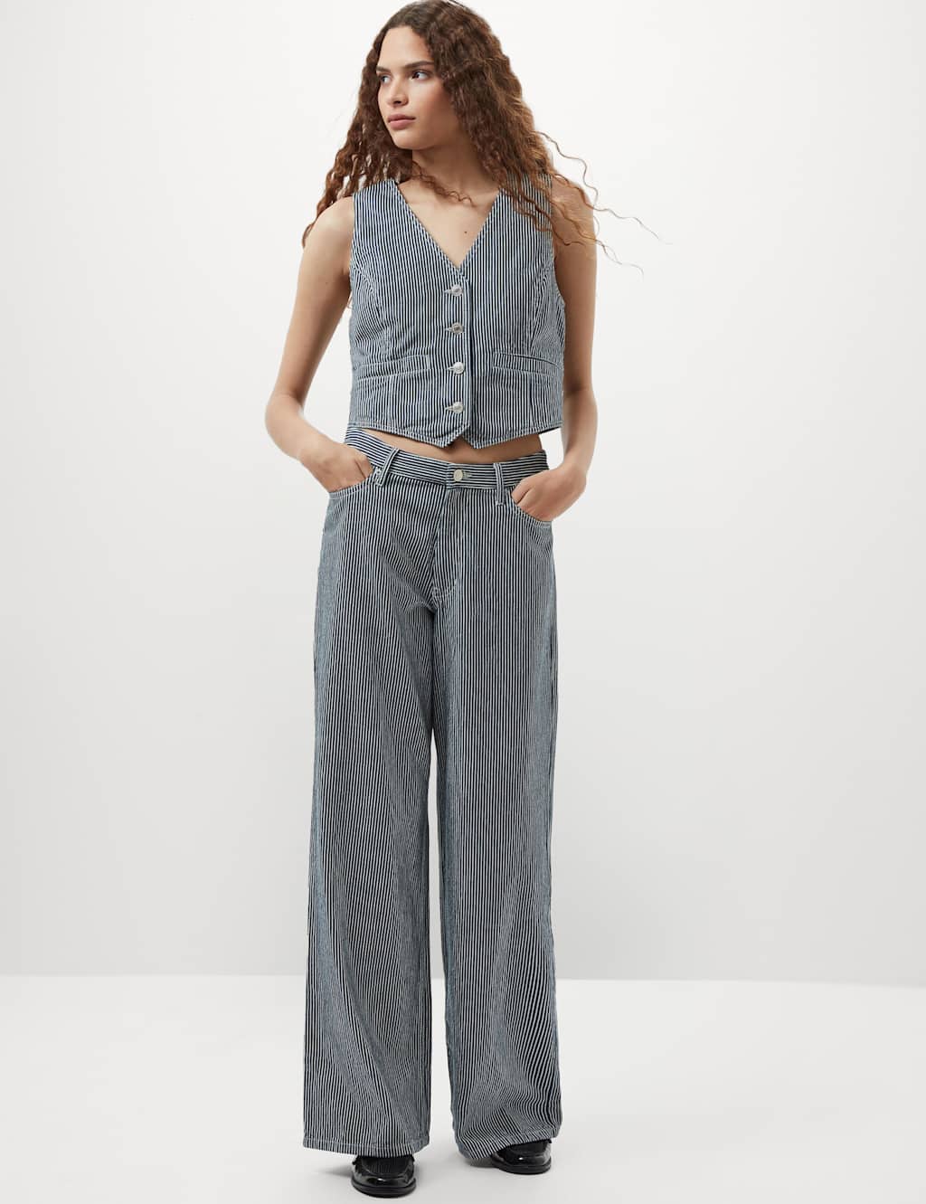 Pinstripe Straight Leg Jeans 3 of 3