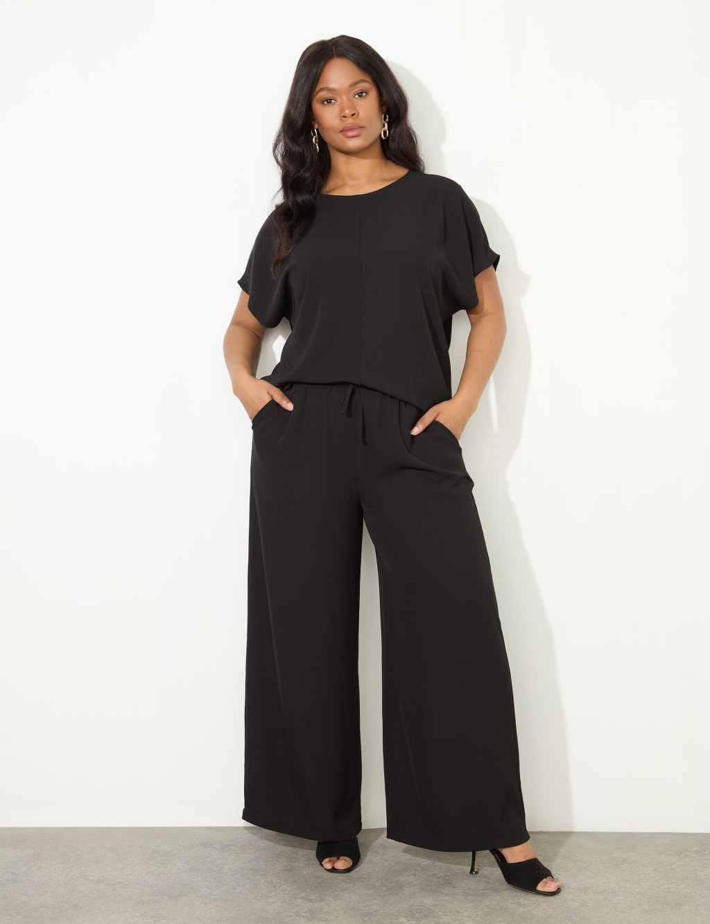 Elasticated Waist Wide Leg Trousers 2 of 3