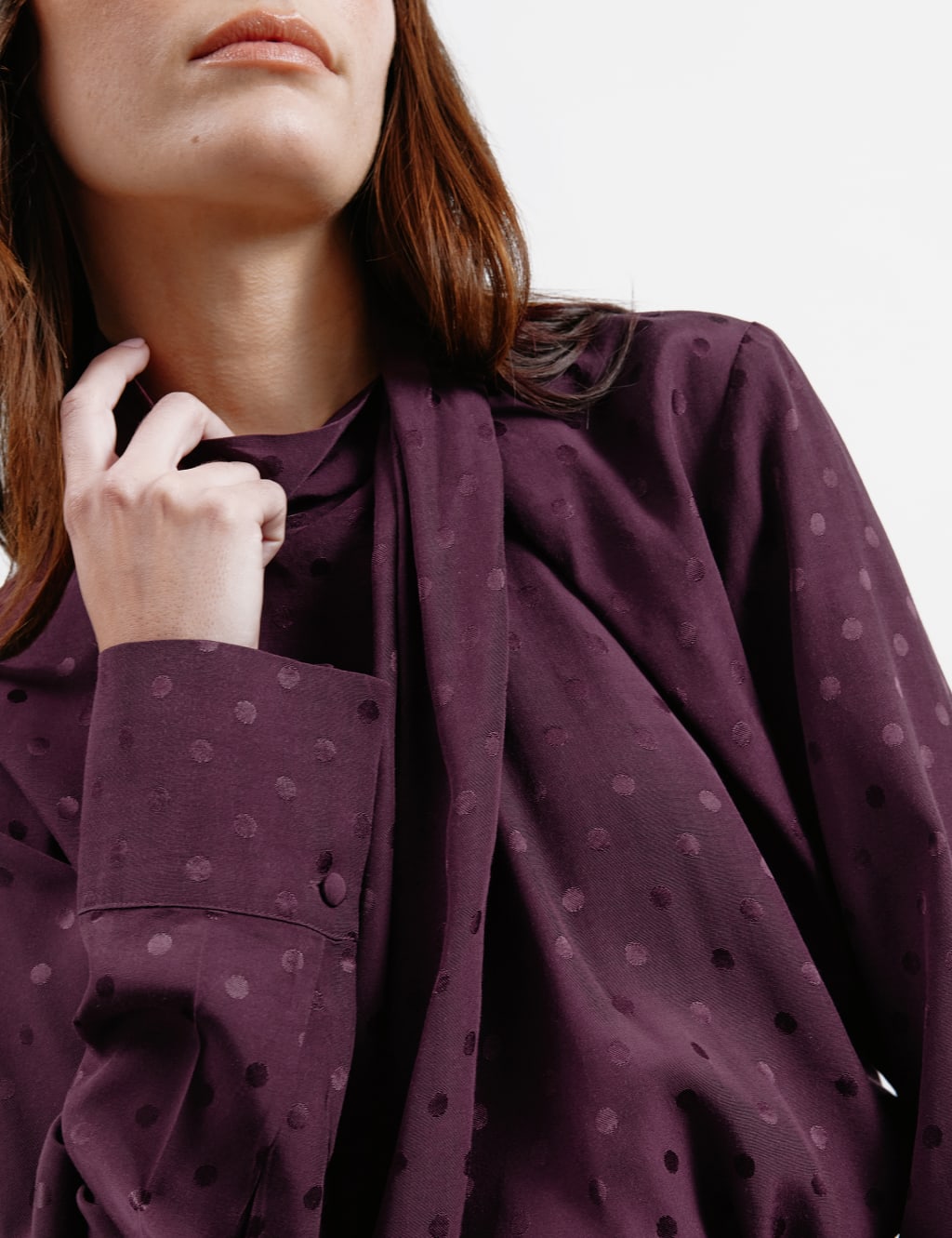 Jacquard High Neck Twist Front Blouse 4 of 6