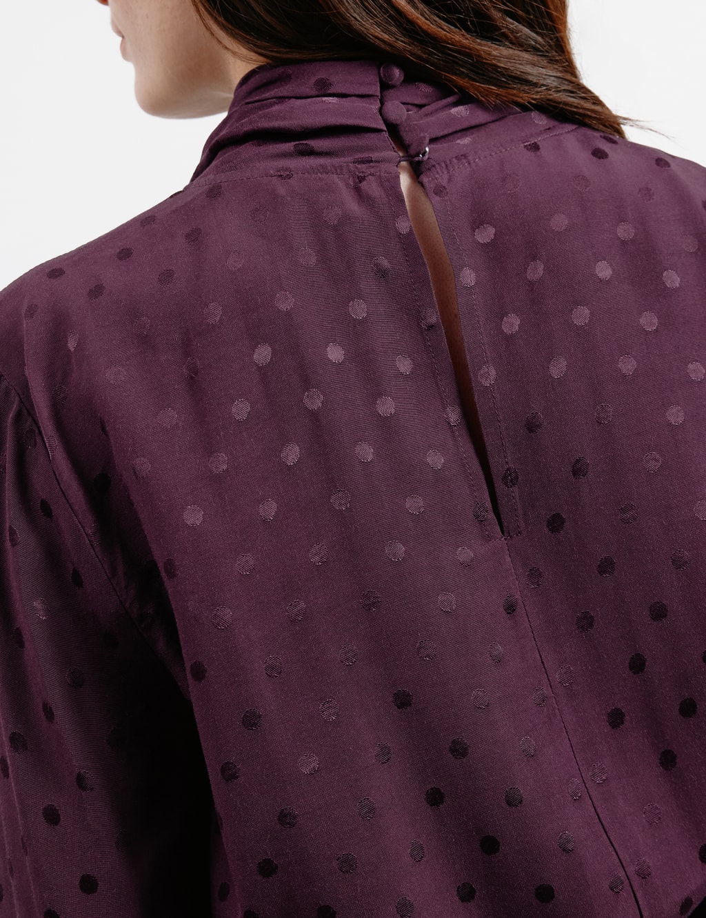 Jacquard High Neck Twist Front Blouse 6 of 6