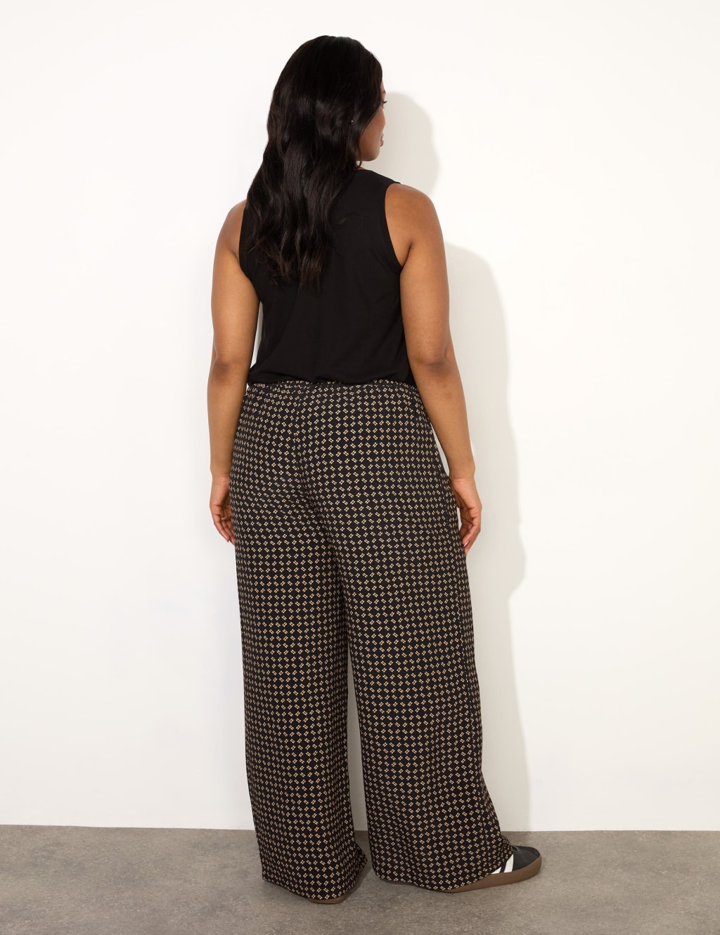 Geometric Elasticated Waist Wide Leg Trousers 3 of 4