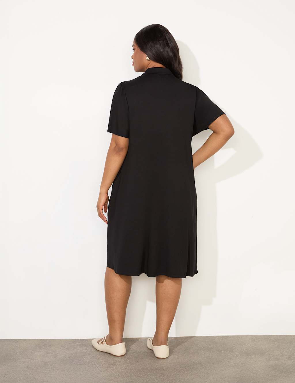 Jersey Button Through Midi Shirt Dress 3 of 3