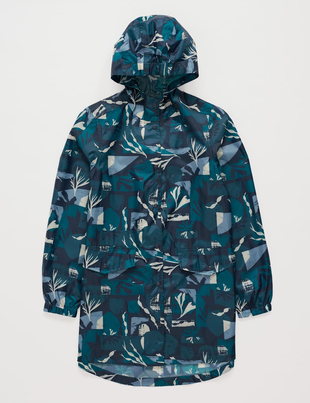 Geometric Hooded Packaway Rain Jacket 2 of 6