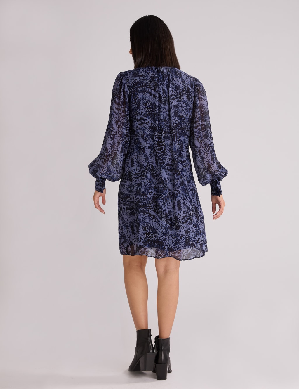 Snake Print High Neck Swing Dress RO ZO M S