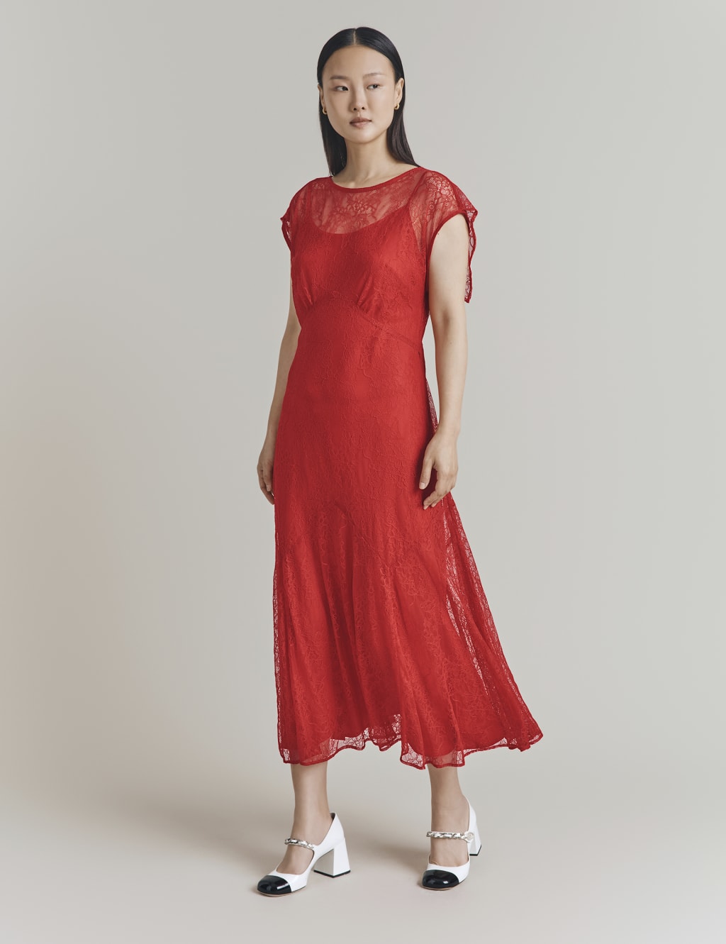 Lace Round Neck Midaxi Dress Ghost M S