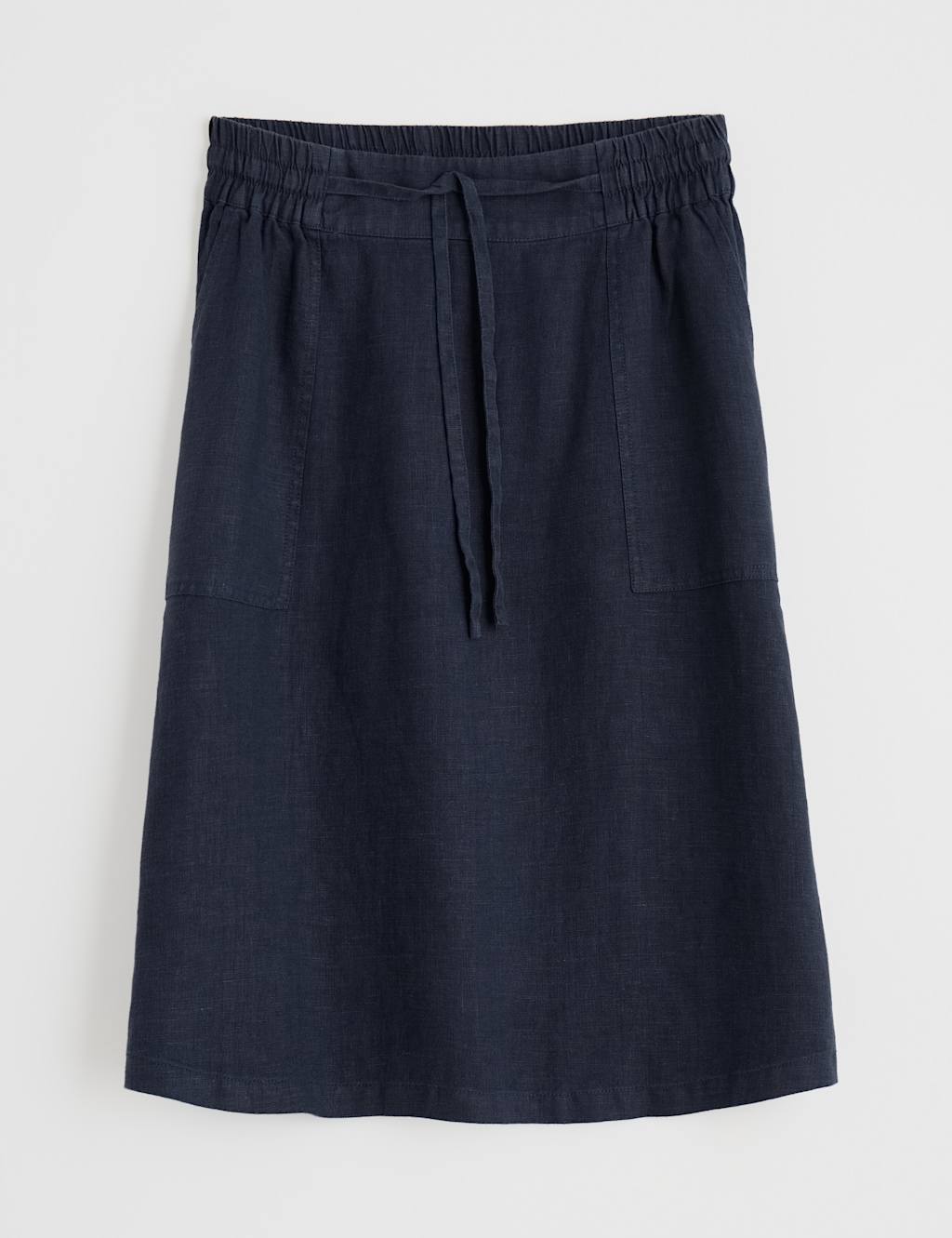 Pure Linen Knee Length A-Line Skirt 2 of 4