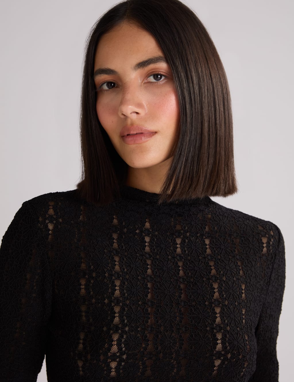 Sheer black high neck top 2025