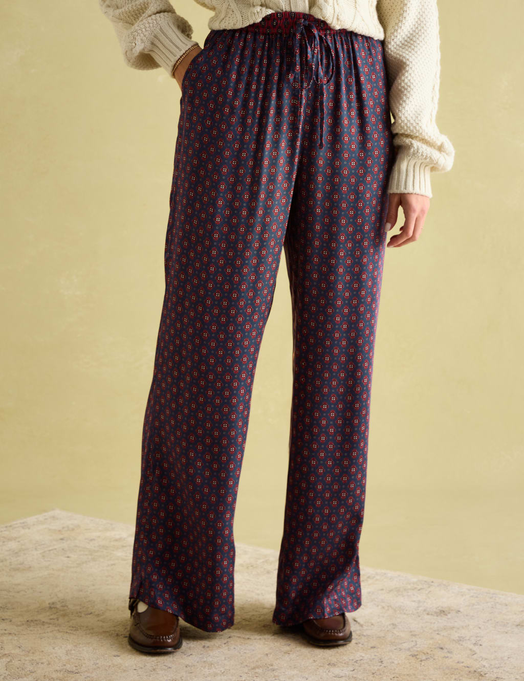 Pure Modal Satin Straight Leg Trousers 1 of 7