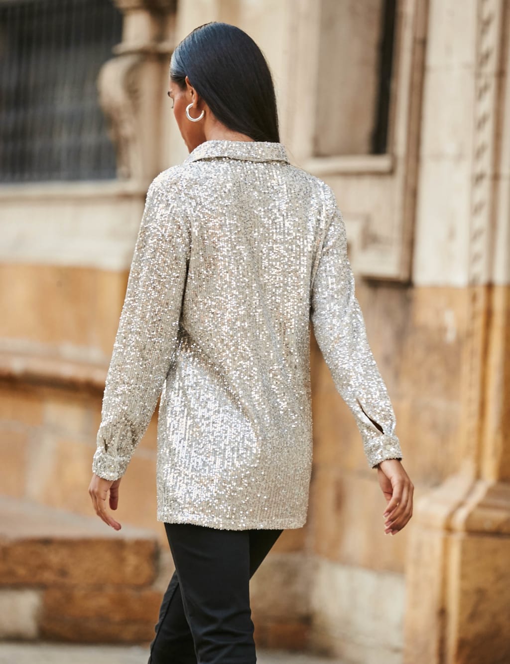 Sparkly long sleeve shirt hotsell