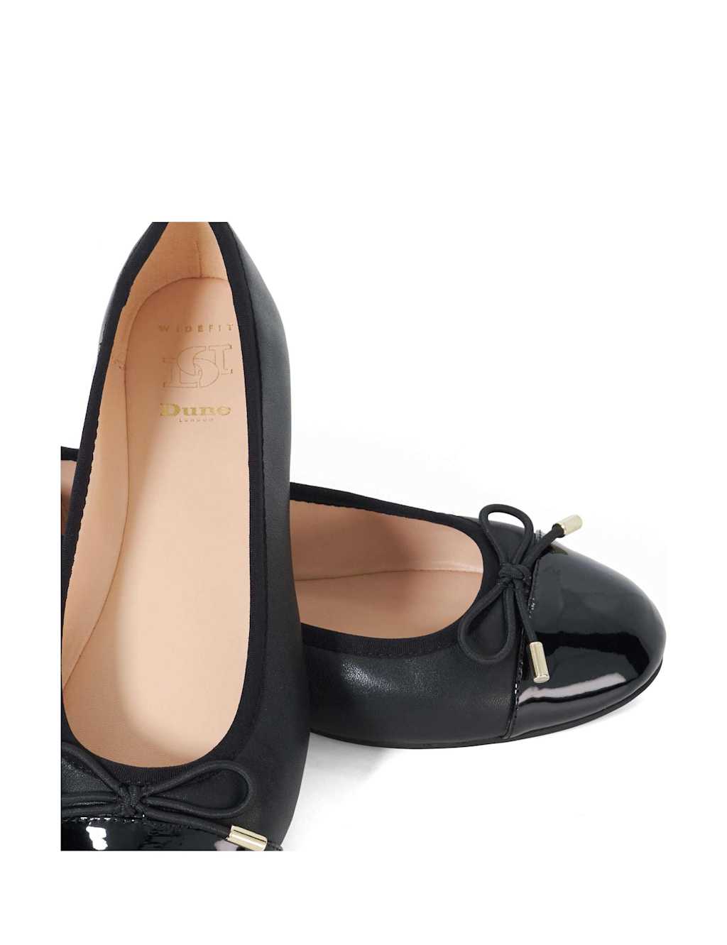 Wide Fit Leather Patent Toe Ballet Pumps 6 of 6