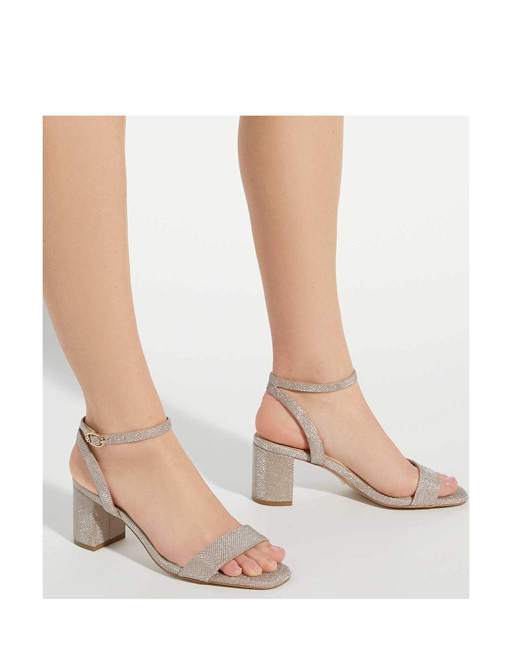 Wide Fit Sparkle Block Heel Sandals 2 of 6
