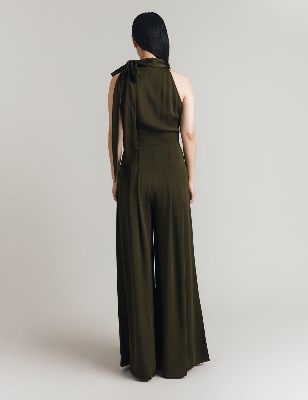 Crepe Tie Neck Sleeveless Jumpsuit 2 of 5
