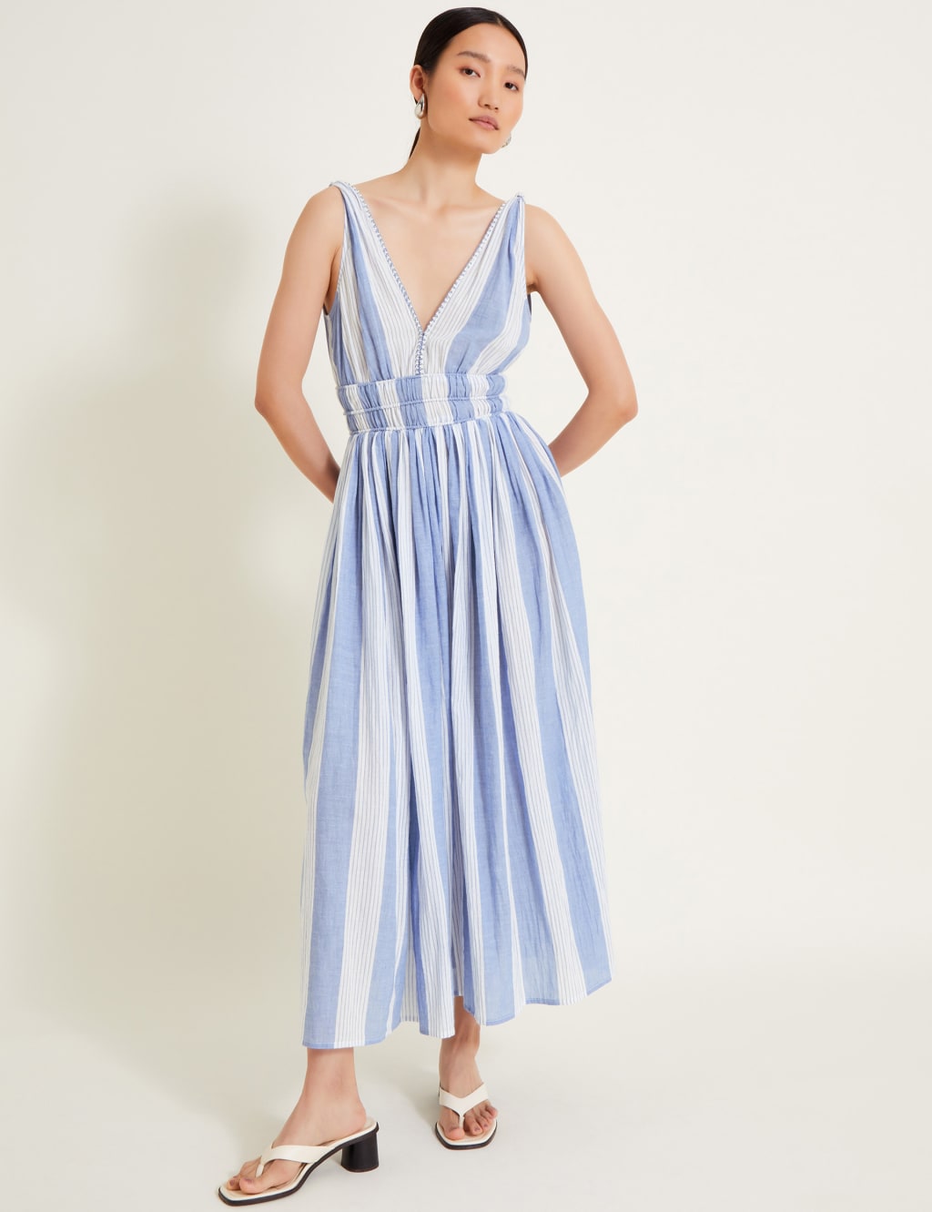 Striped v neck dress new arrivals