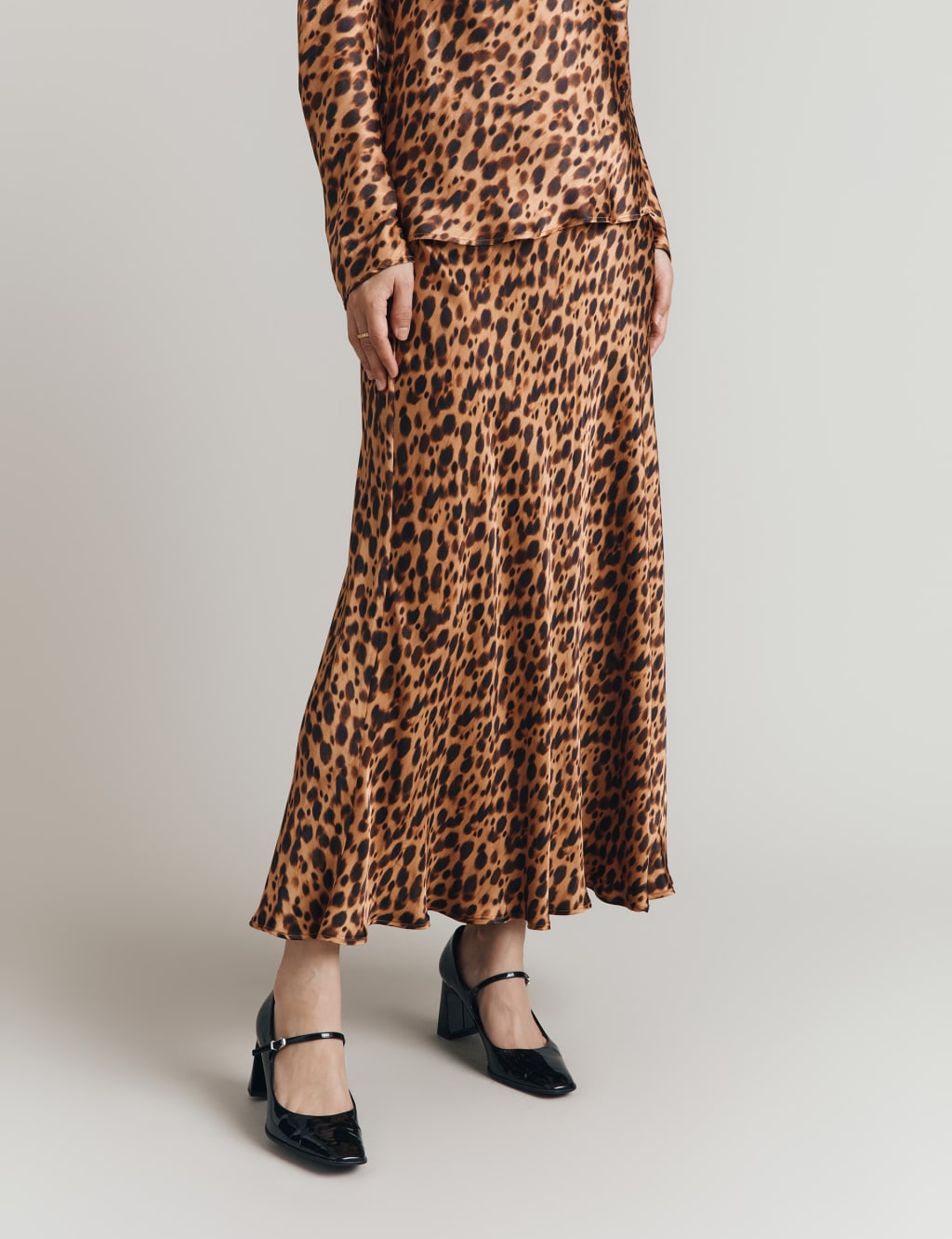 Animal Print Midi Slip Skirt 3 of 5