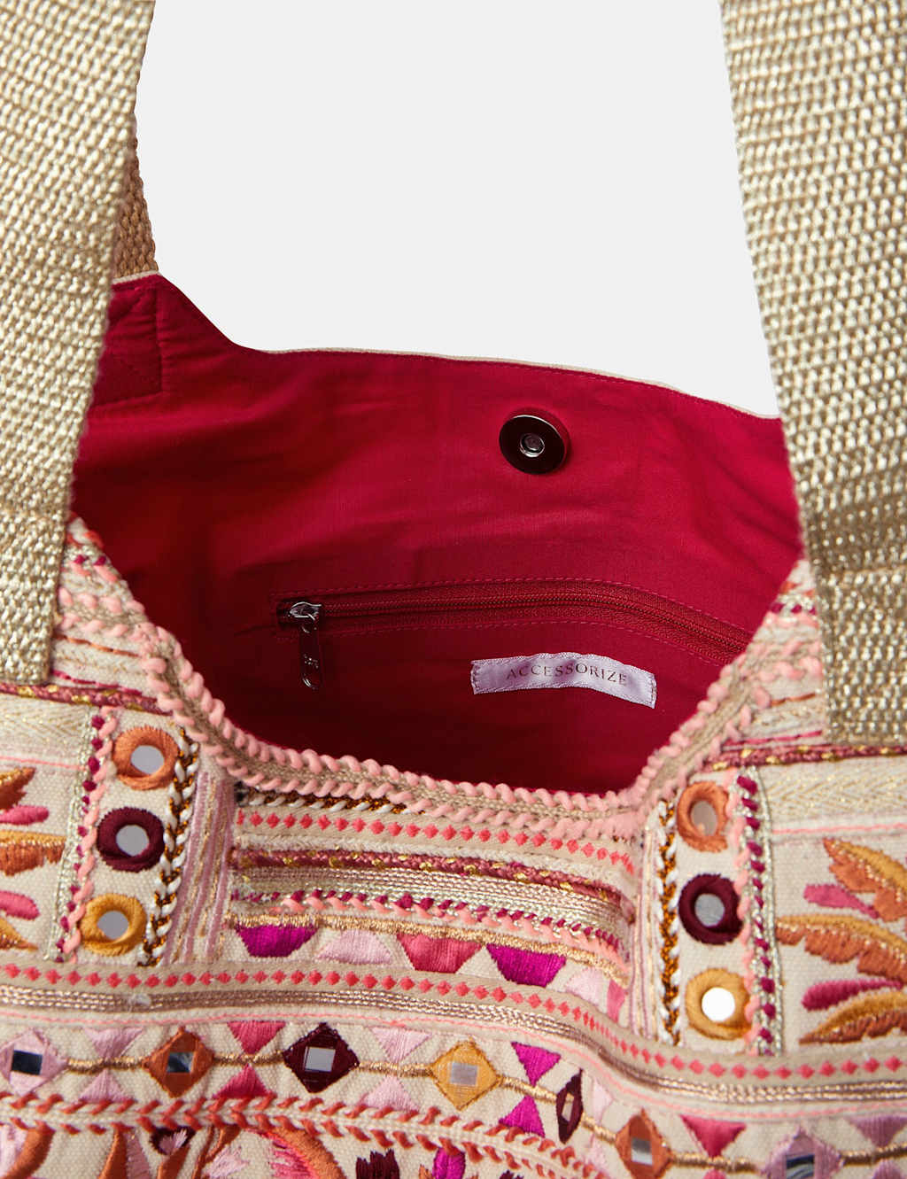 Pure Cotton Embroidered Embellished Tote Bag 3 of 4