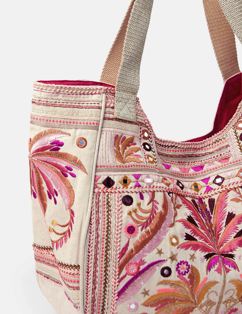 Pure Cotton Embroidered Embellished Tote Bag 4 of 4