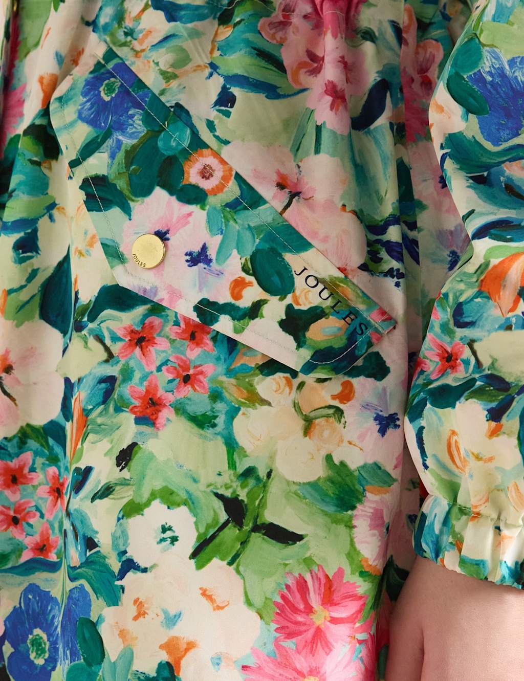 Waterproof Floral Hooded Longline Raincoat 8 of 8