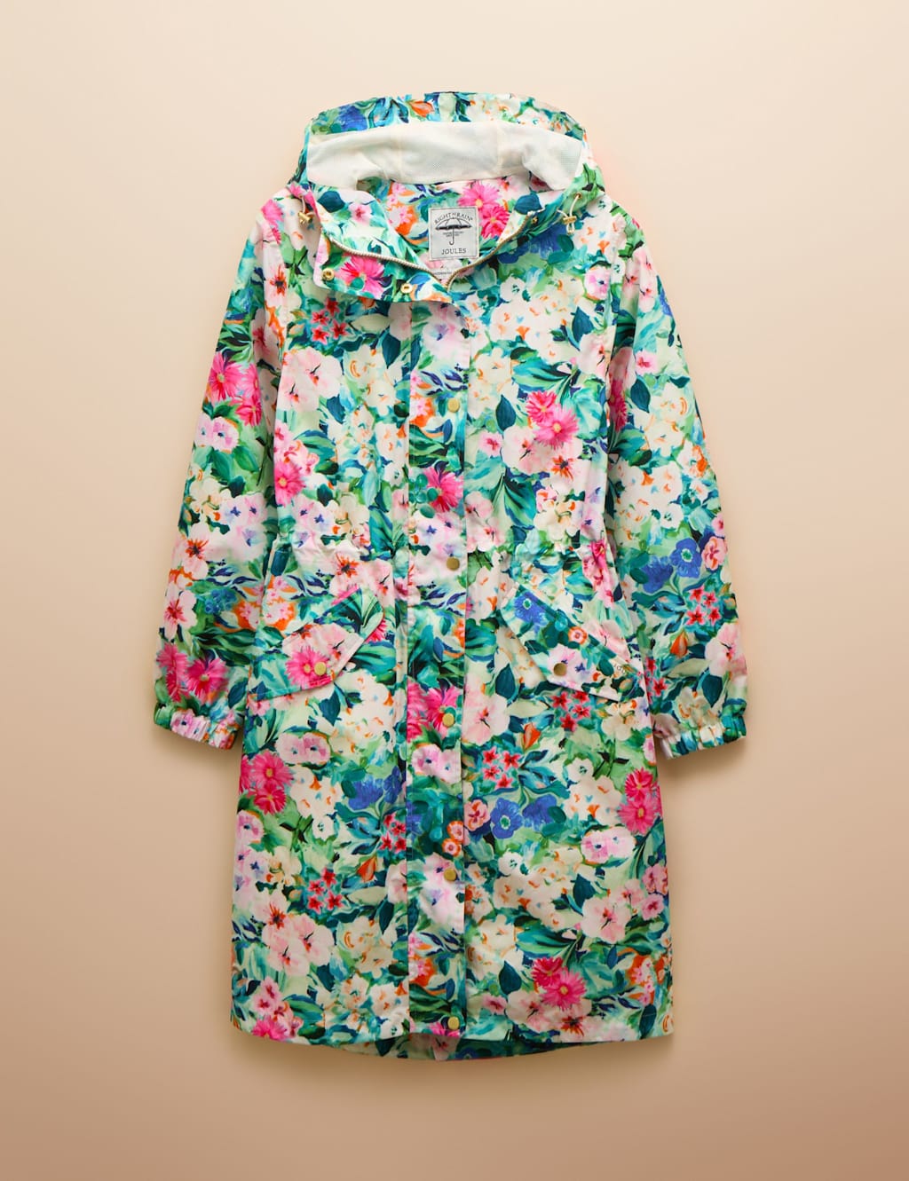Waterproof Floral Hooded Longline Raincoat 2 of 8