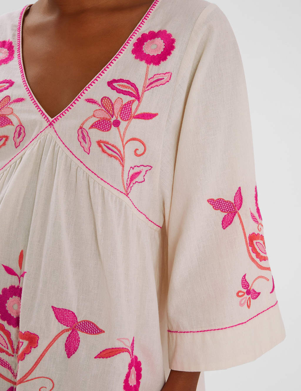 Cotton Rich Embroidered Mini Beach Dress 4 of 4