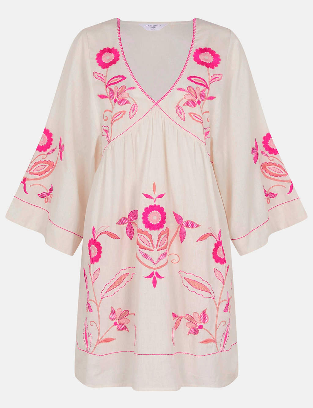 Cotton Rich Embroidered Mini Beach Dress 2 of 4