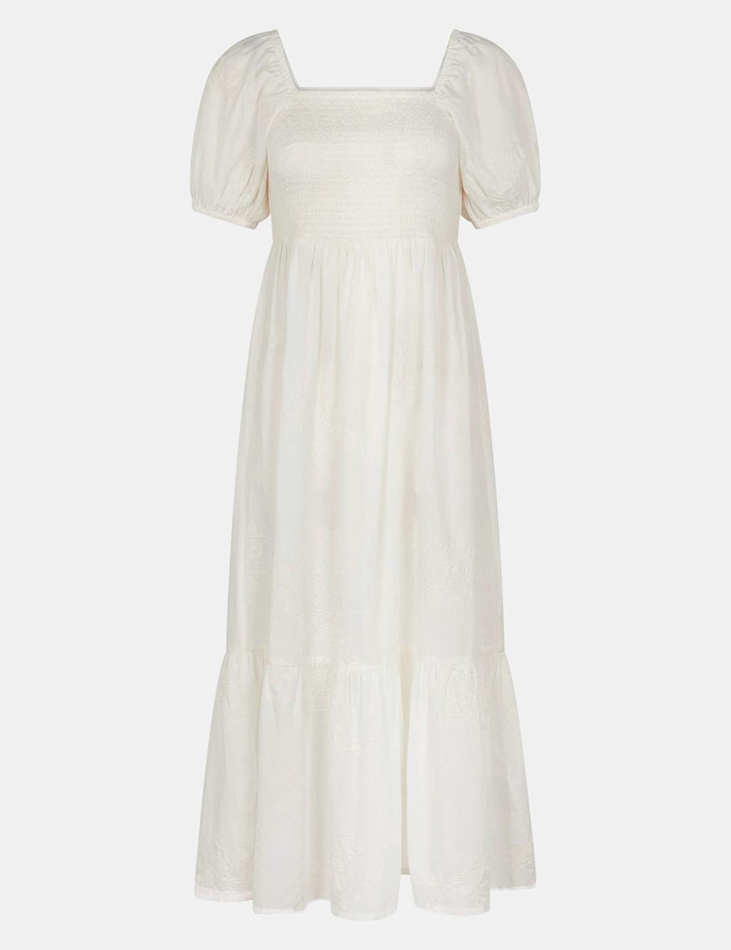 Pure Cotton Embroidered Midi Tiered Dress 2 of 4