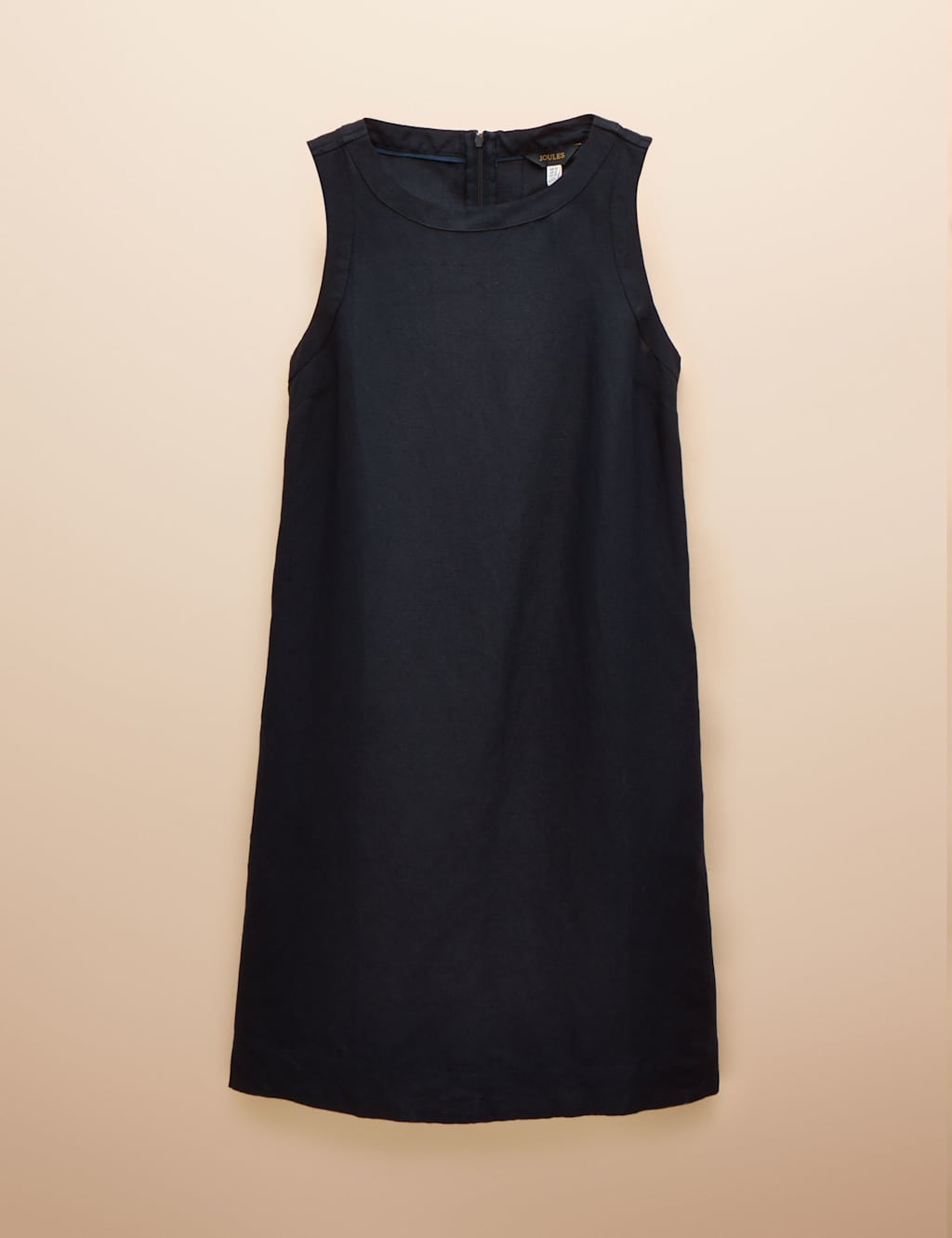 Linen Blend Round Neck Shift Dress 2 of 6