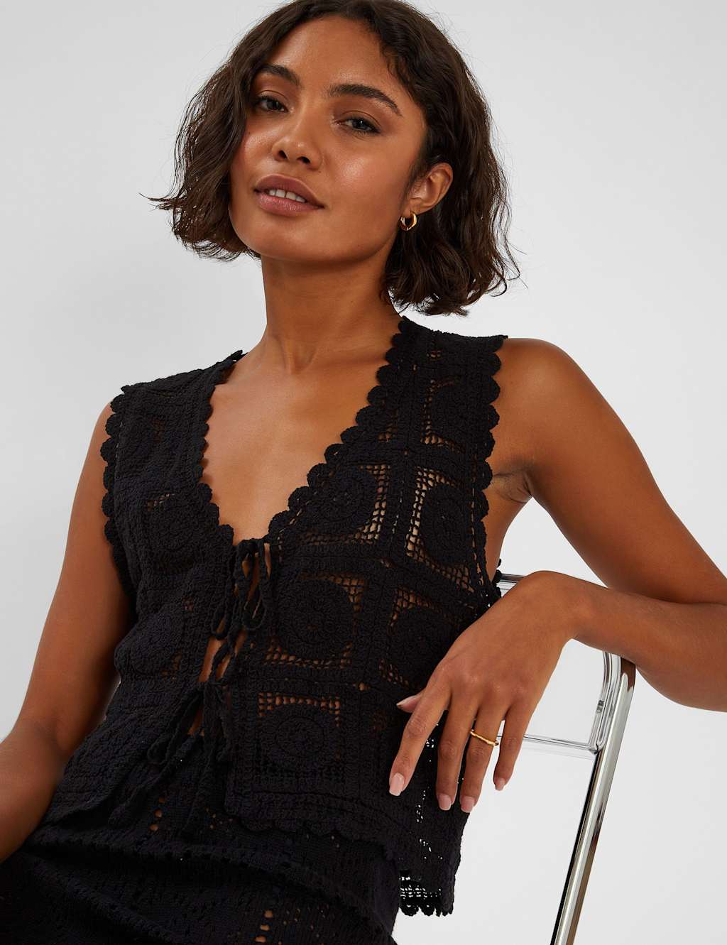 Cotton Rich Crochet Waistcoat 3 of 4