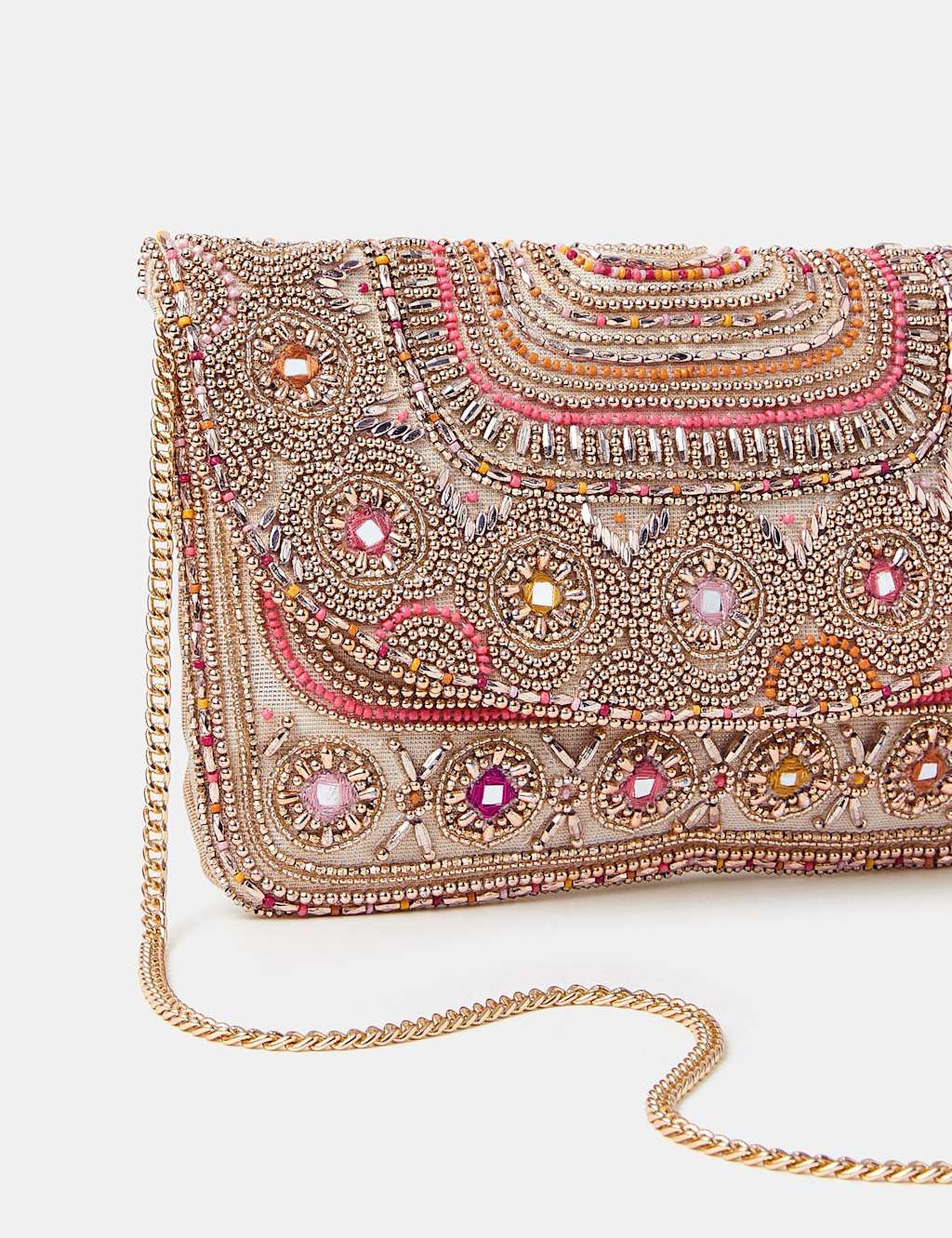 Cotton Rich Embellished Envelope Clutch Bag 3 of 4