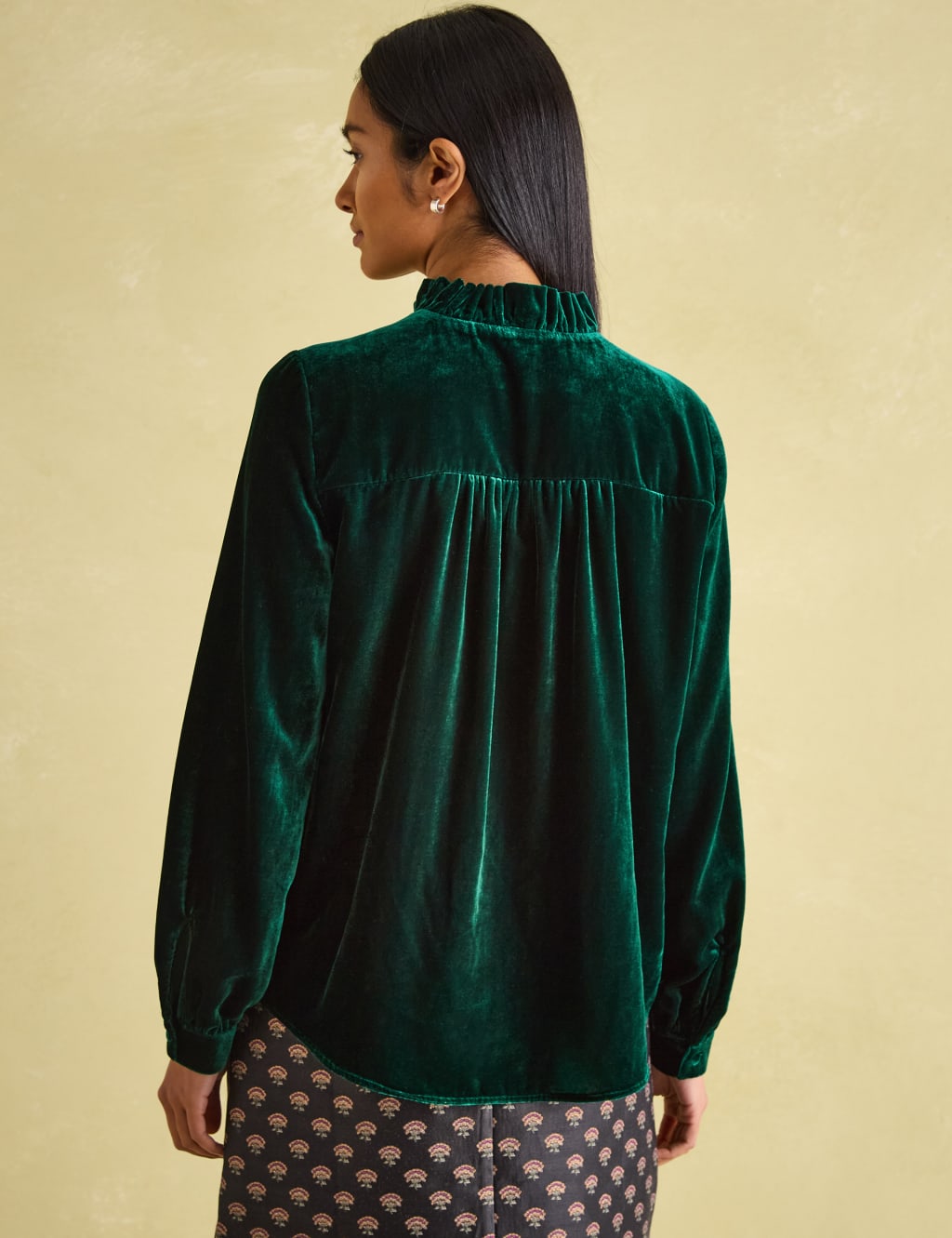 Velvet Ruffle Neck Shirt 4 of 6