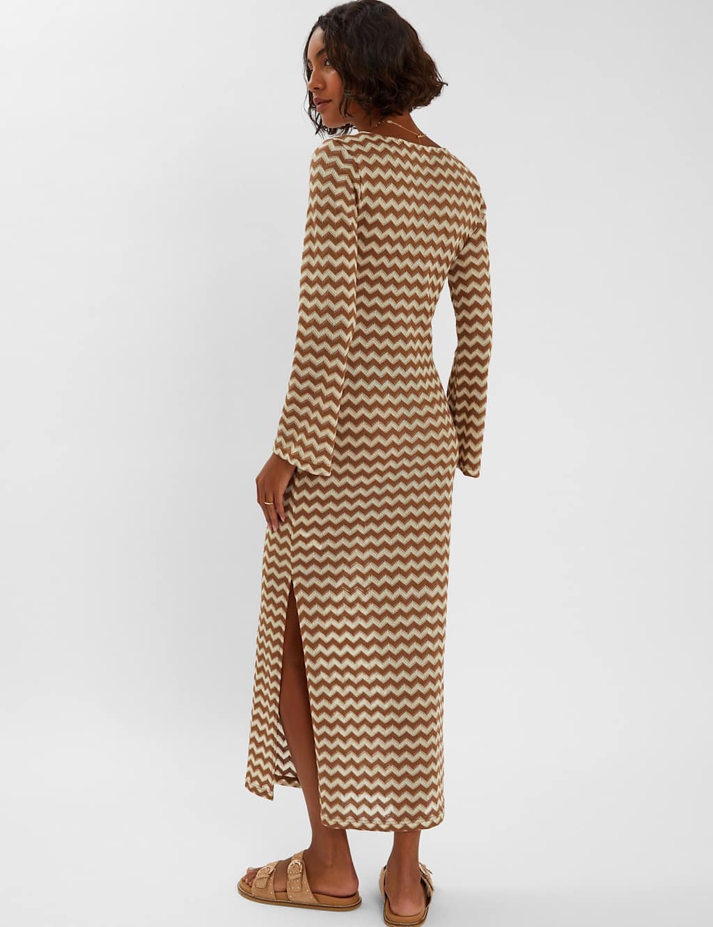 Geometric Crochet Scoop Neck Maxi Dress 3 of 4