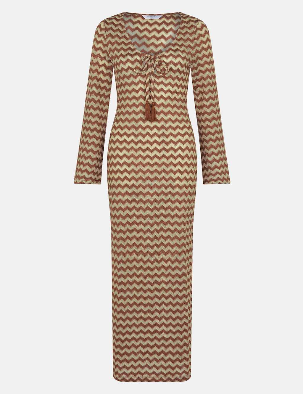 Geometric Crochet Scoop Neck Maxi Dress 2 of 4