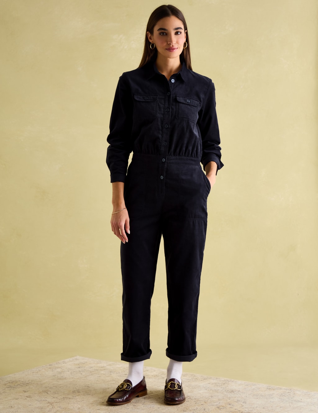 Cord Ankle Grazer Jumpsuit