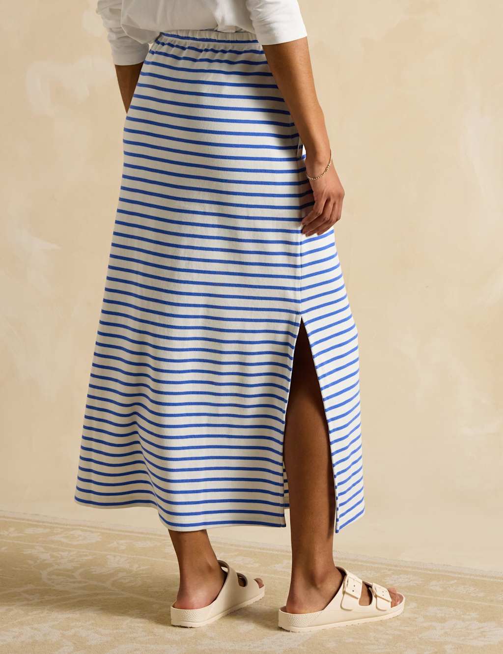 Pure Cotton Striped Midaxi Pencil Skirt 4 of 6