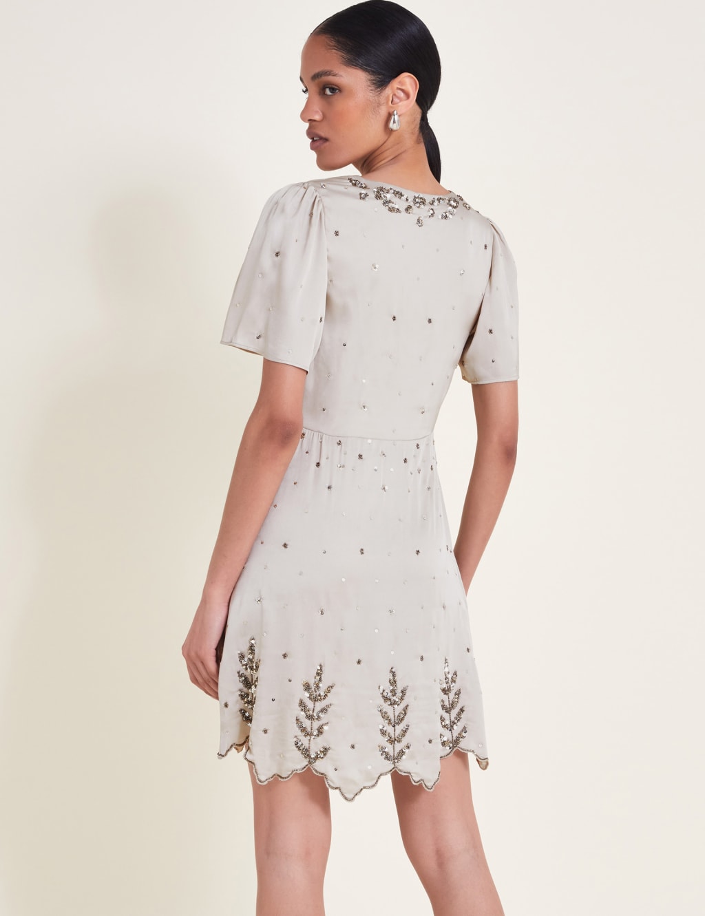 Embellished skater dress uk top