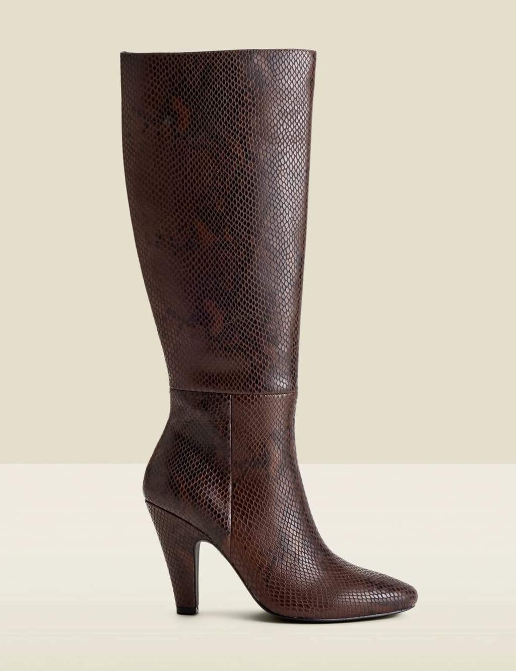 Leather snake print boots hot sale