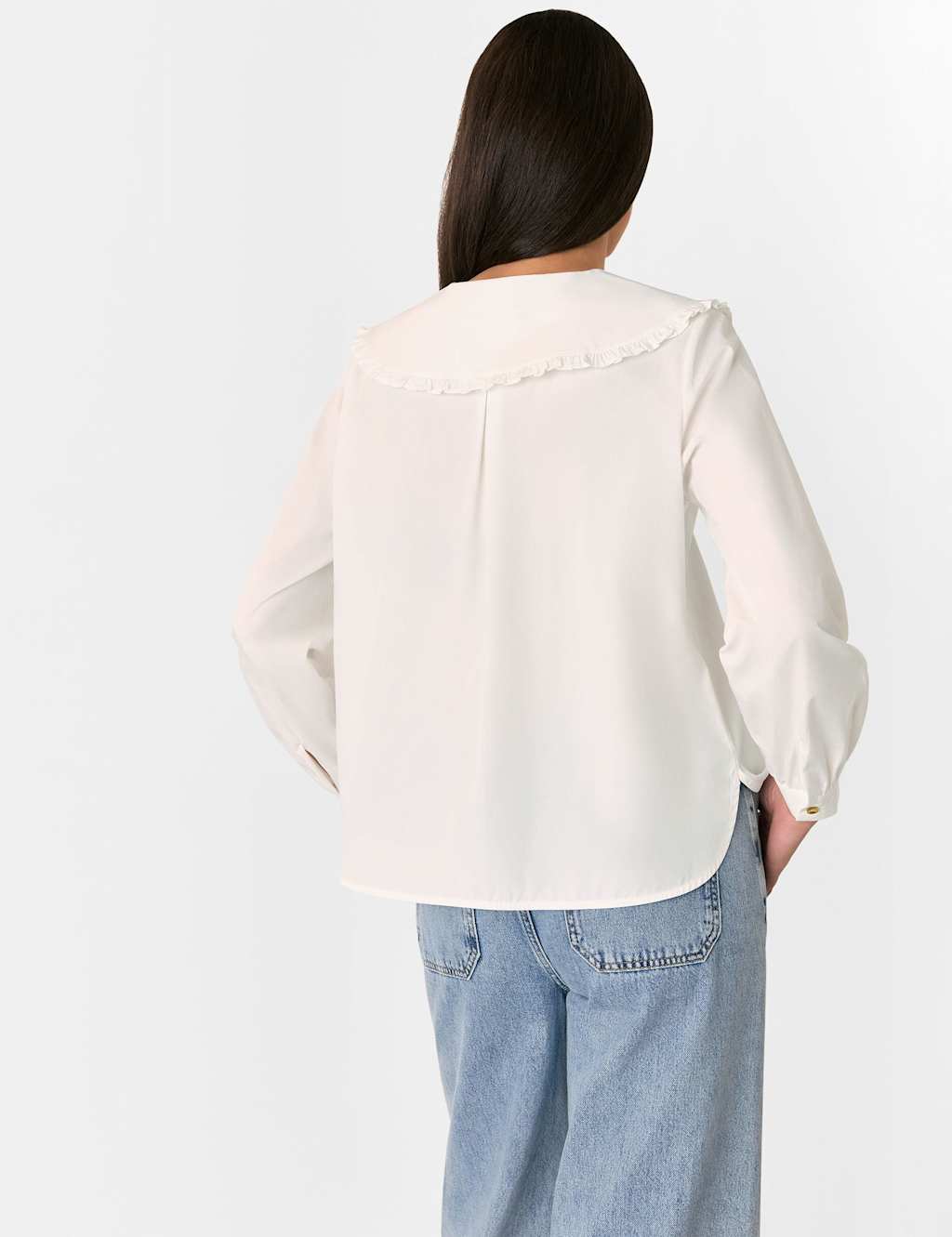 Pure Cotton Oversized Collared Blouse 3 of 4