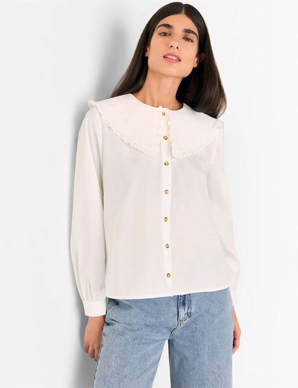 Pure Cotton Oversized Collared Blouse 4 of 4