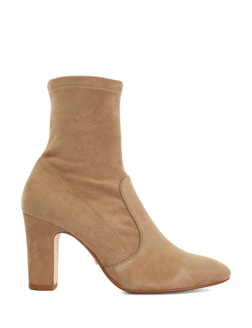 Suede Block Heel Sock Boots
