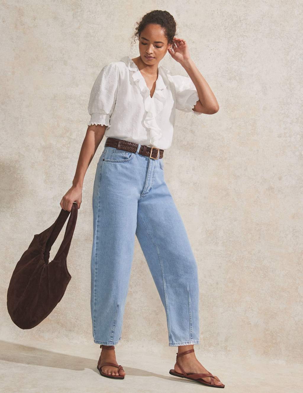 Pure Cotton Embroidered V-Neck Blouse 2 of 5