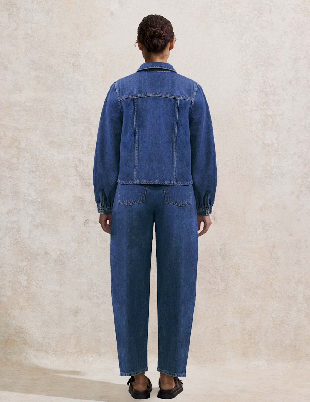 Denim Cropped Shacket 3 of 5