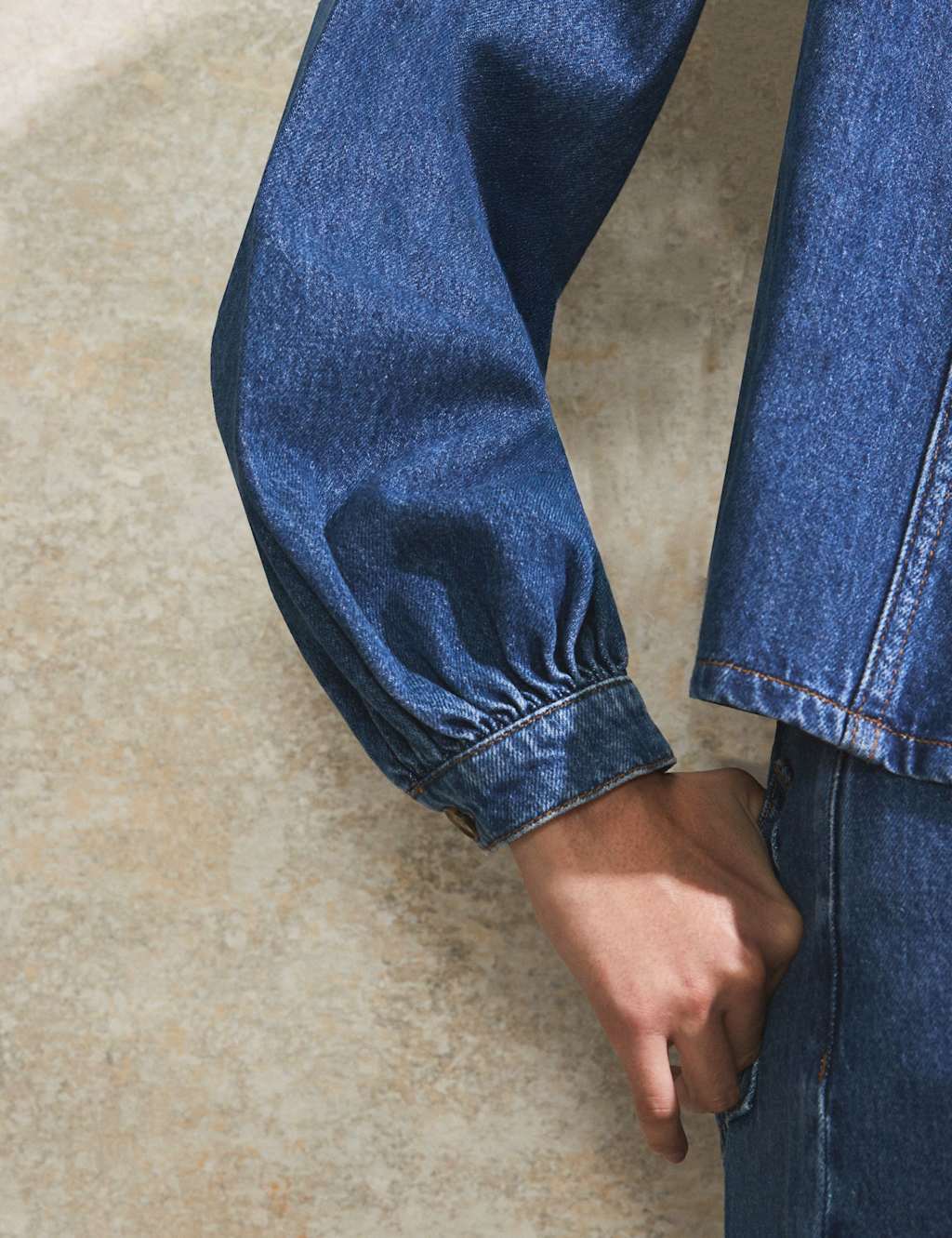 Denim Cropped Shacket 5 of 5