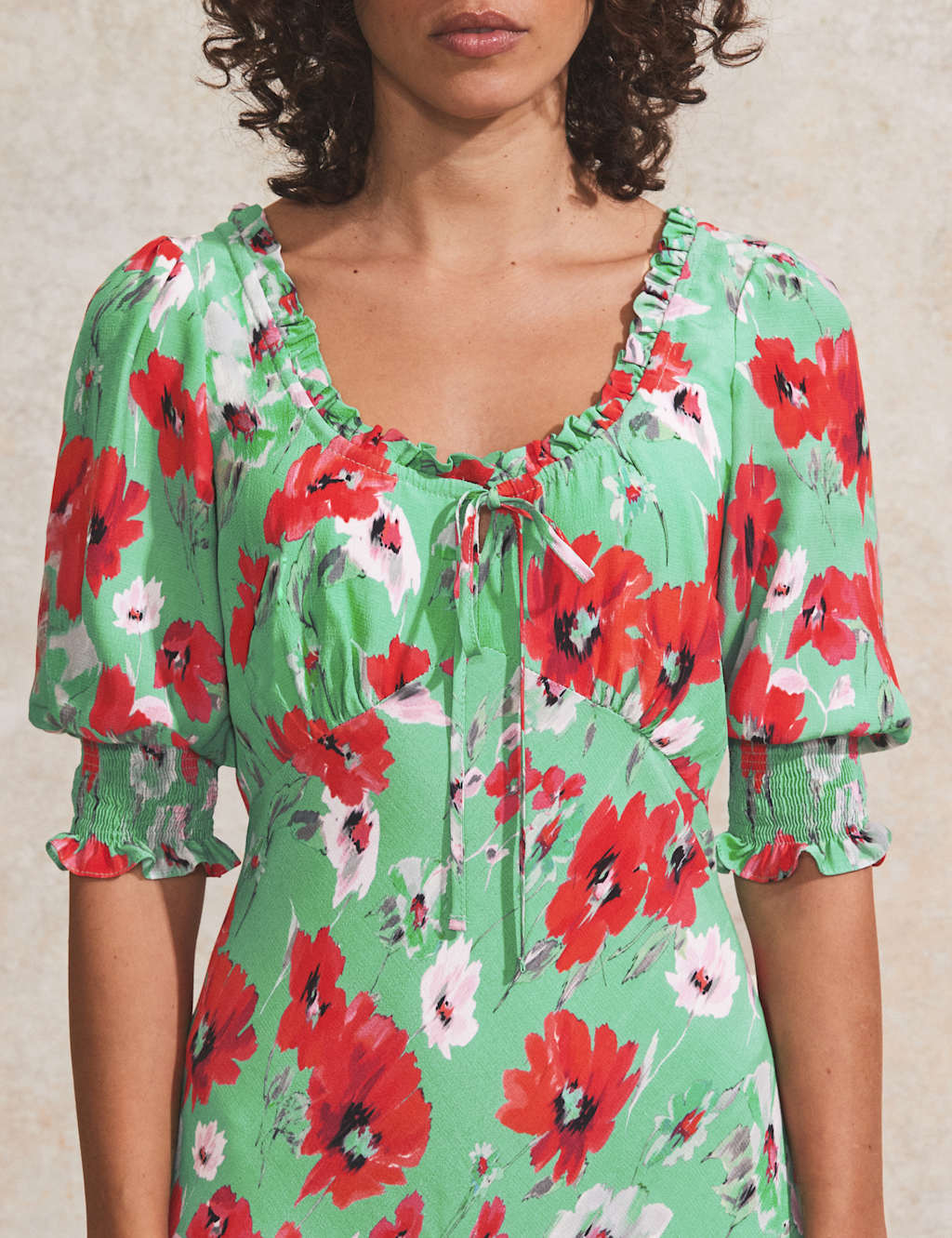 Floral Scoop Neck Midaxi Tea Dress 3 of 4